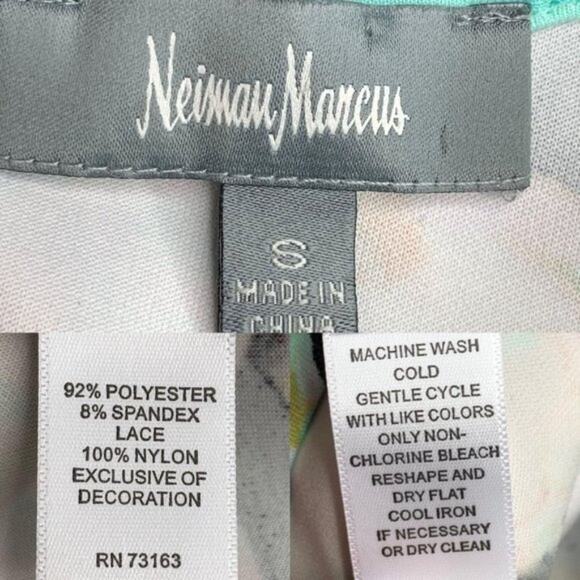 Neiman Marcus Floral Lace Overlay Sleeveless Scuba Sheath Dress sz Small - Picture 6 of 7